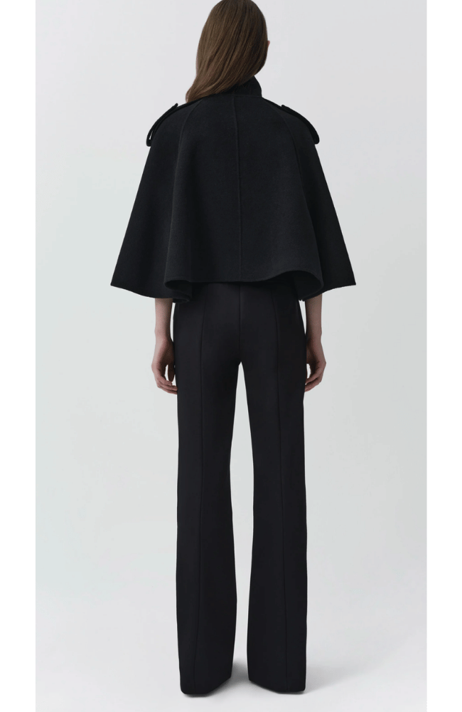 YARA WOOL CAPE JACKET in BLACK-SIMKHAI-FLOW BY NICOLE CANADA