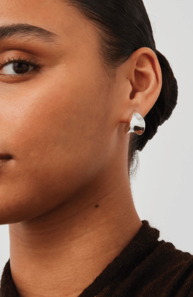 SMALL PAIGE PUFF EARRINGS in SILVER-JENNY BIRD-FLOW BY NICOLE CANADA