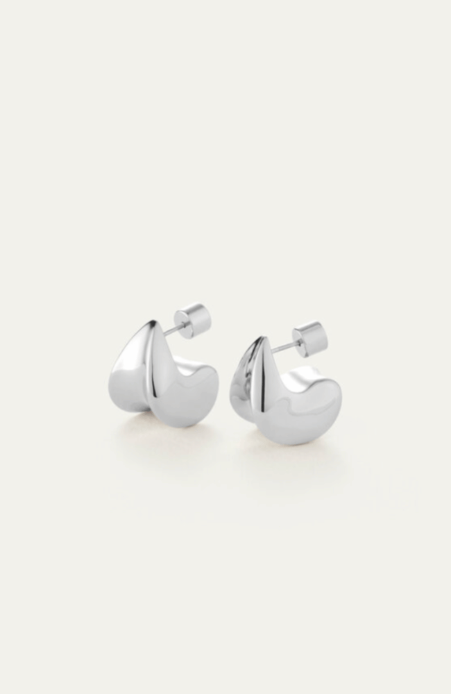 SMALL PAIGE PUFF EARRINGS in SILVER-JENNY BIRD-FLOW BY NICOLE CANADA
