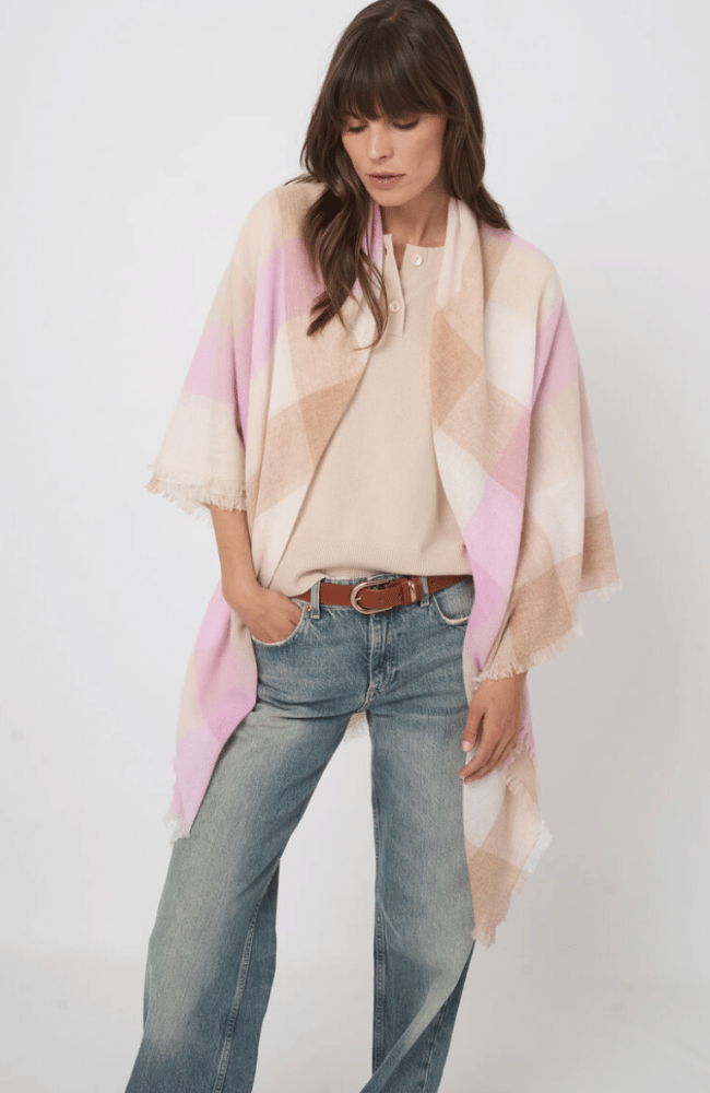 SOFT ORGANIC CASHMERE BLEND SCARF in HAY-REPEAT-FLOW BY NICOLE CANADA