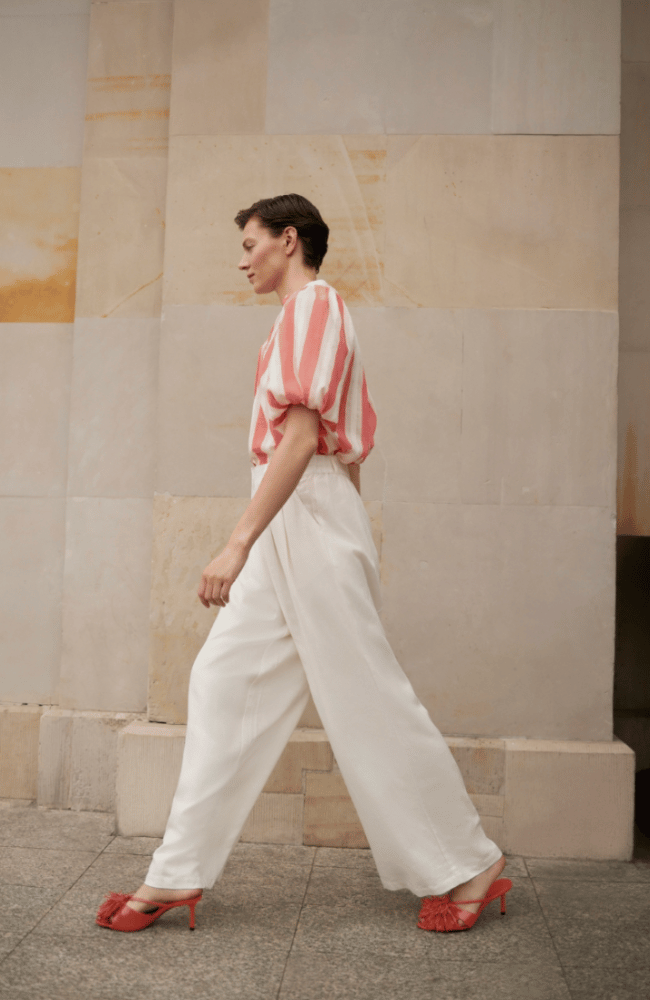 SOPHIE BLOUSE in CORAL-EMANOU-FLOW BY NICOLE CANADA