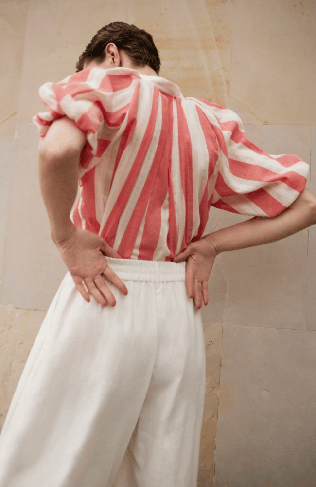 SOPHIE BLOUSE in CORAL-EMANOU-FLOW BY NICOLE CANADA