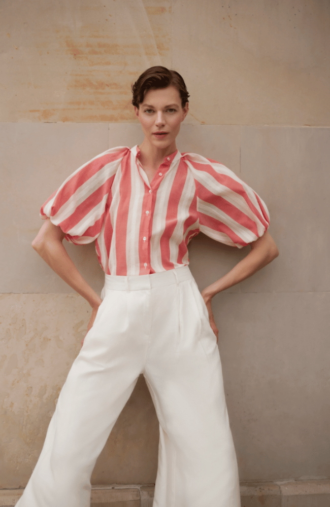 SOPHIE BLOUSE in CORAL-EMANOU-FLOW BY NICOLE CANADA