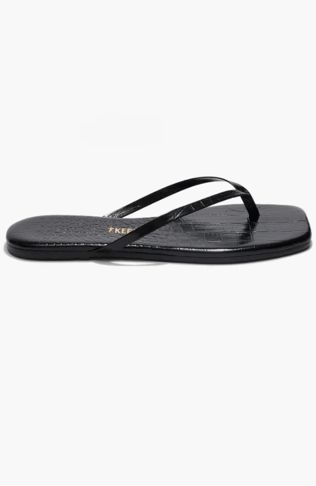 SQUARE TOE LILY FLIP FLOP in SABLE CROC-TKEES-FLOW BY NICOLE CANADA