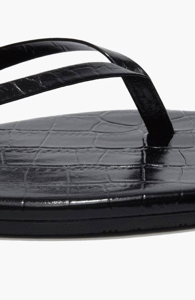 SQUARE TOE LILY FLIP FLOP in SABLE CROC-TKEES-FLOW BY NICOLE CANADA