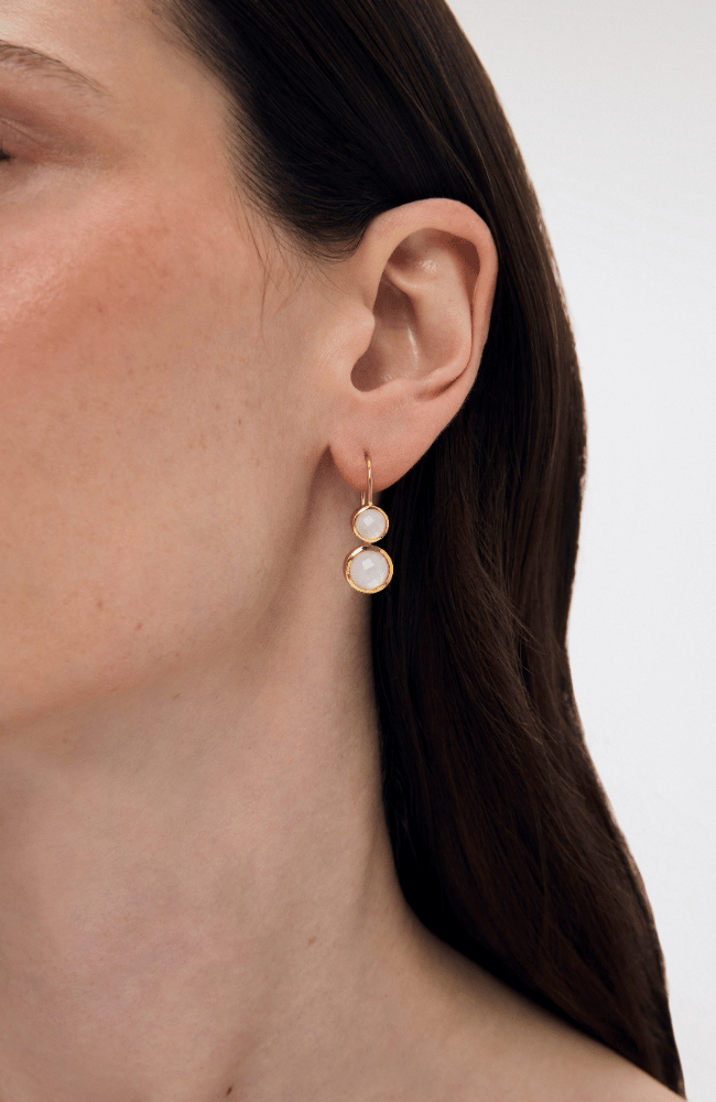 TULUM DOUBLE DROPLET EARRINGS in IRIDESCENT PEARL-DEAN DAVIDSON-FLOW BY NICOLE CANADA
