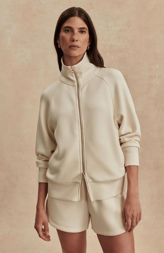 TYDE ZIP THROUGH TOP in PRISTINE-Varley-FLOW BY NICOLE CANADA