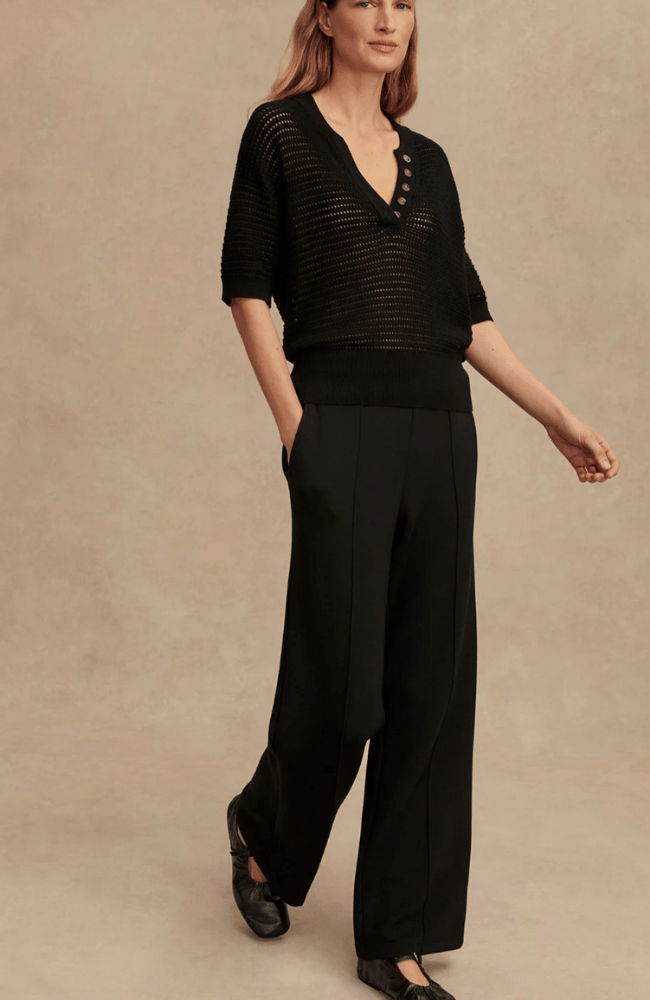 CALLIE KNIT TOP in BLACK-Varley-FLOW BY NICOLE CANADA