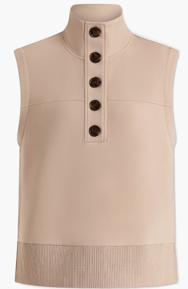 CONALL BUTTON TANK in MUSHROOM-Varley-FLOW BY NICOLE CANADA