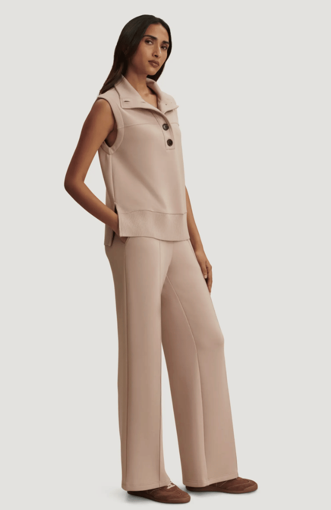 CONALL BUTTON TANK in MUSHROOM-Varley-FLOW BY NICOLE CANADA