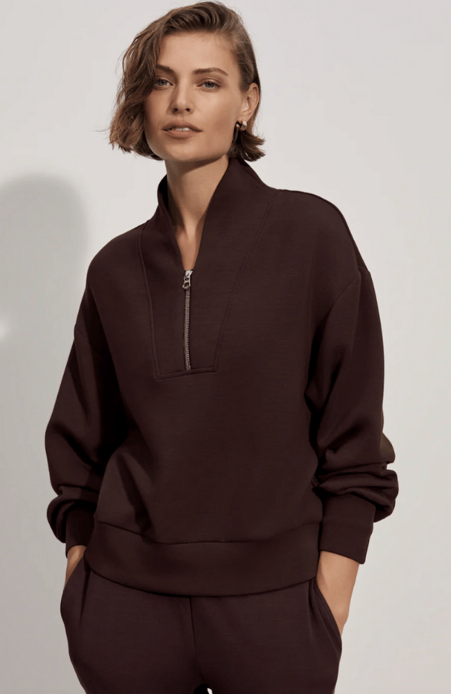 DAVIDSON SWEAT in COFFEE BEAN-VARLEY-FLOW BY NICOLE CANADA