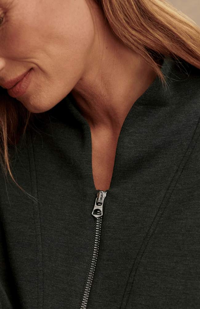 DAVIDSON SWEAT TOP in OLIVE MARL-Varley-FLOW BY NICOLE CANADA