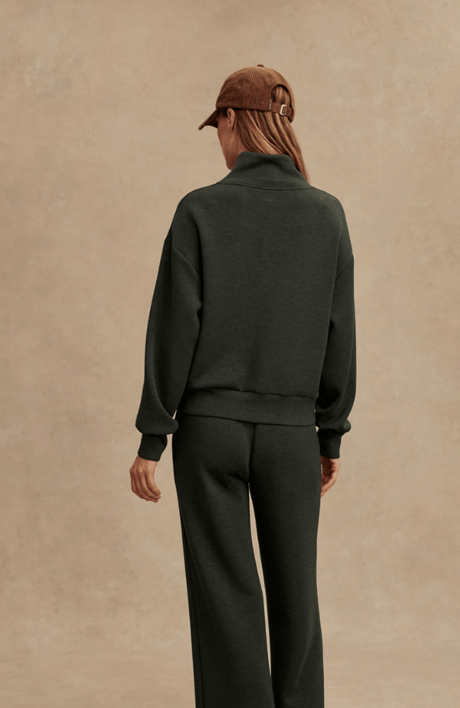 DAVIDSON SWEAT TOP in OLIVE MARL-Varley-FLOW BY NICOLE CANADA