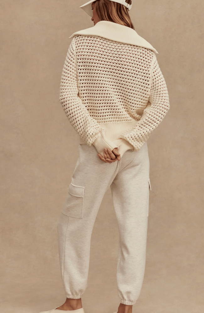ELOISE FULL KNIT ZIP in EGRET-Varley-FLOW BY NICOLE CANADA