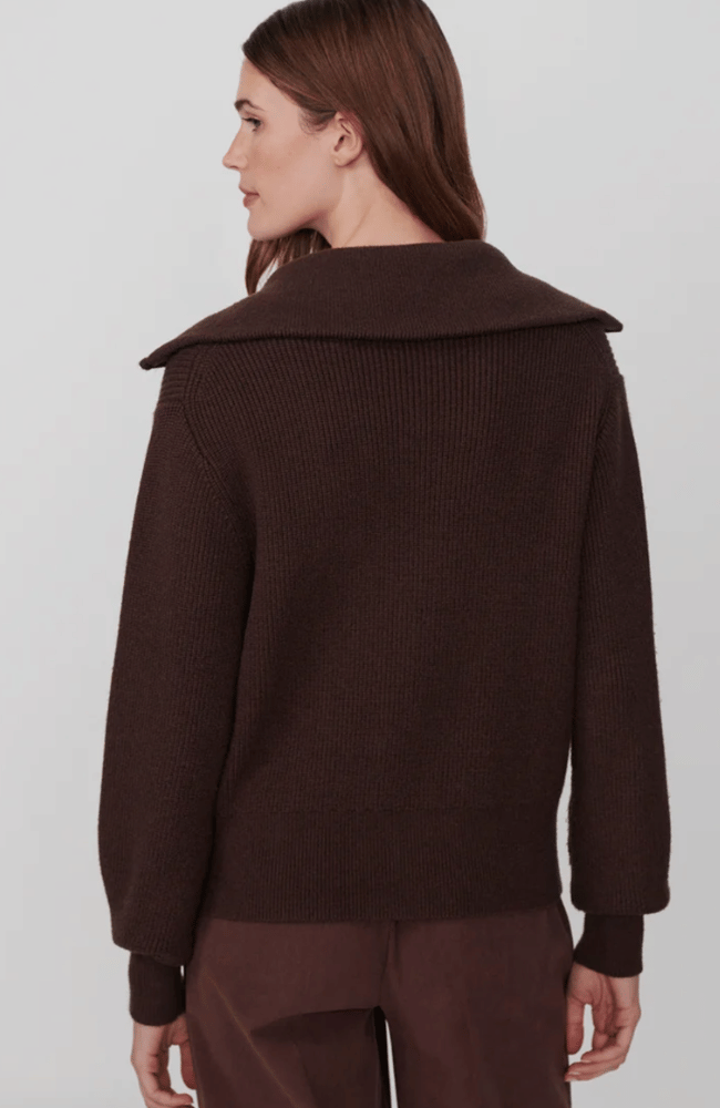 ENRICO KNIT JACKET in COFFEE BEAN