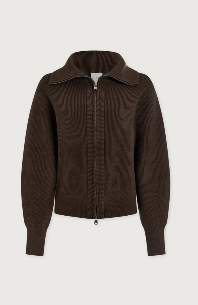 ENRICO KNIT JACKET in COFFEE BEAN