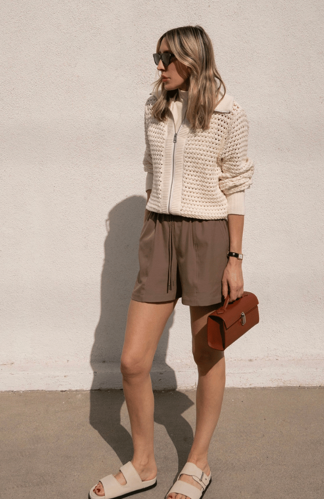 ESMOND SHORT in TAUPE STONE-Varley-FLOW BY NICOLE CANADA