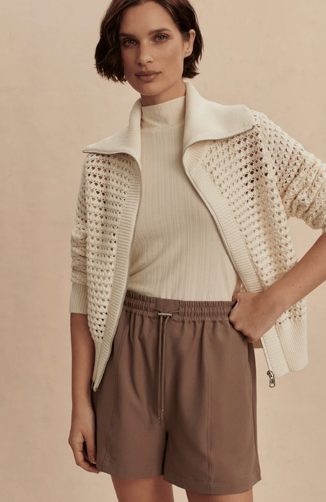 ESMOND SHORT in TAUPE STONE-Varley-FLOW BY NICOLE CANADA