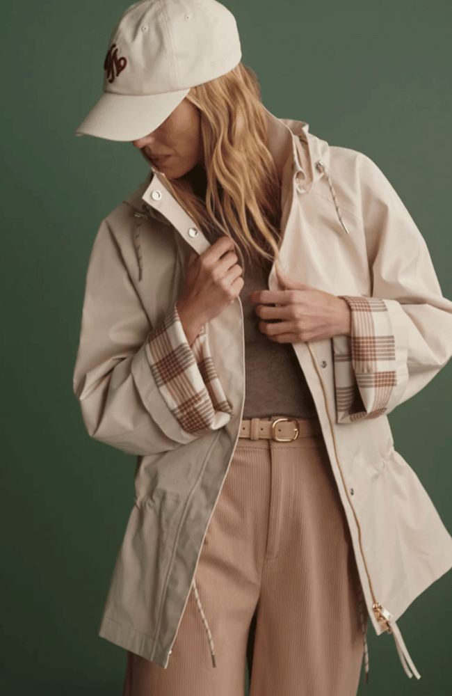 ETTA SHORT RAIN JACKET in BIRCH