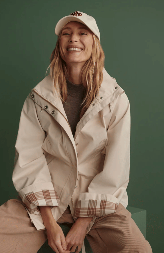 ETTA SHORT RAIN JACKET in BIRCH-VARLEY-FLOW BY NICOLE CANADA