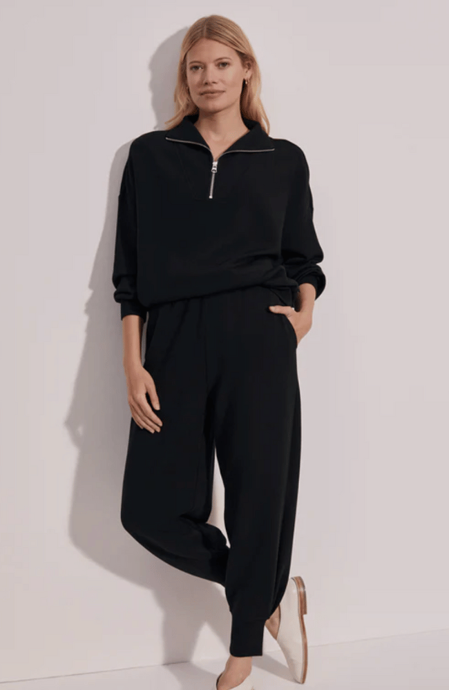 HAWLEY HALF ZIP SWEAT BLACK-Varley-FLOW BY NICOLE CANADA