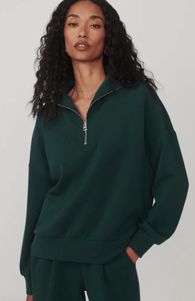 HAWLEY HALF ZIP SWEAT in PONDEROSA PINE