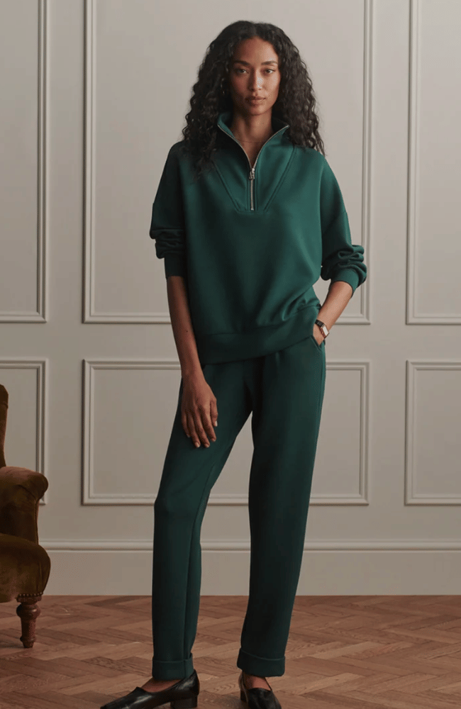 HAWLEY HALF ZIP SWEAT in PONDEROSA PINE