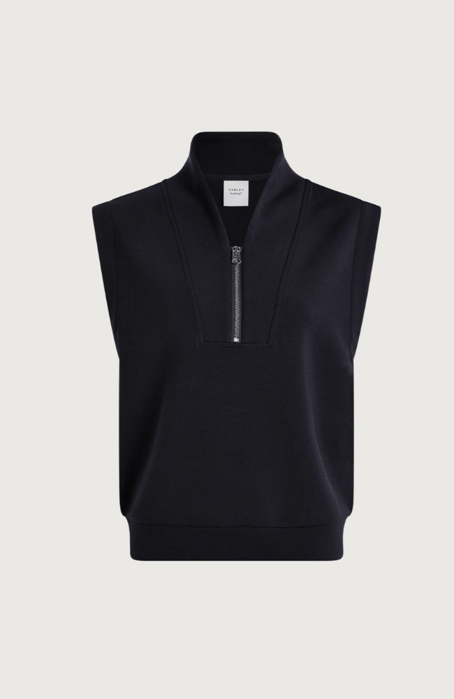 LORETTA HALF ZIP in BLACK-Varley-FLOW BY NICOLE CANADA