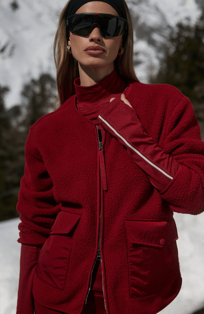 MARINA FLEECE in RED DAHLIA-Varley-FLOW BY NICOLE CANADA
