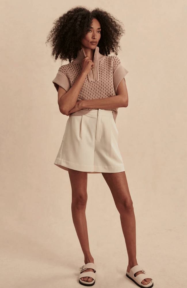 MARIYA EASY PLEAT SHORT in BIRCH-Varley-FLOW BY NICOLE CANADA