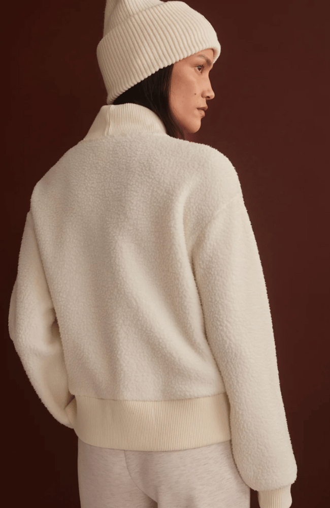 MUMFORD HALF ZIP FLEECE in EGRET-Varley-FLOW BY NICOLE CANADA