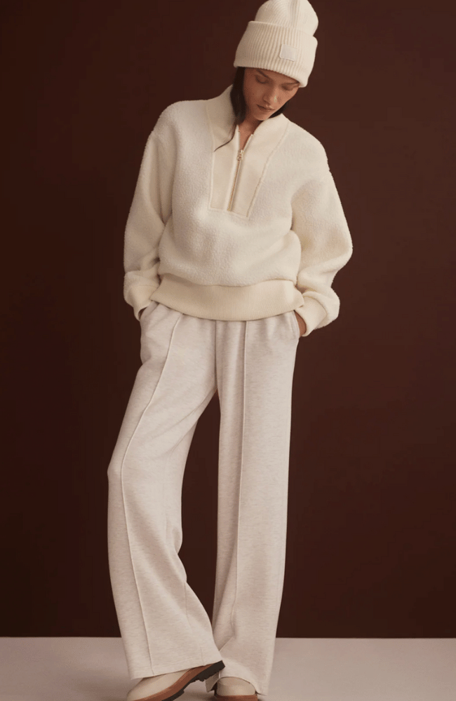 MUMFORD HALF ZIP FLEECE in EGRET-Varley-FLOW BY NICOLE CANADA