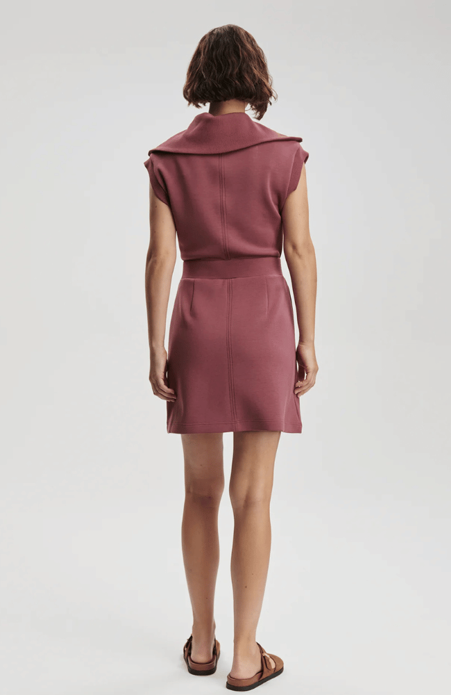 REBECCA ZIP THROUGH DRESS in RHUBARB-Varley-FLOW BY NICOLE CANADA
