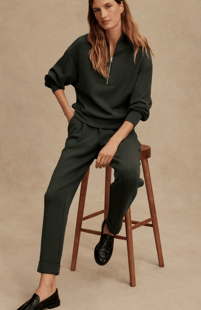 ROLLED CUFF PANT 25" in OLIVE MARL-Varley-FLOW BY NICOLE CANADA