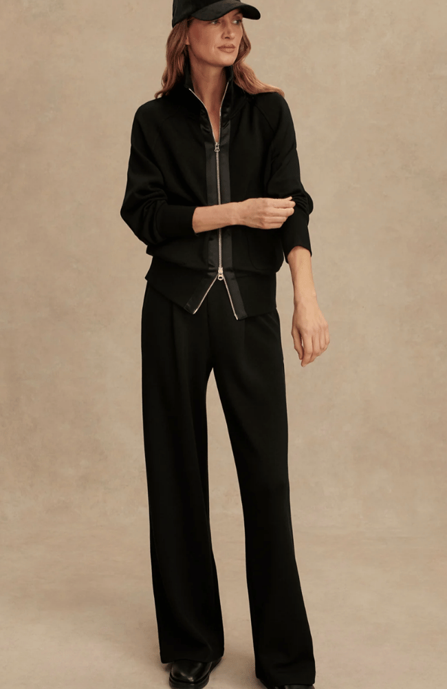 ROXBURY ZIP THROUGH in BLACK-Varley-FLOW BY NICOLE CANADA