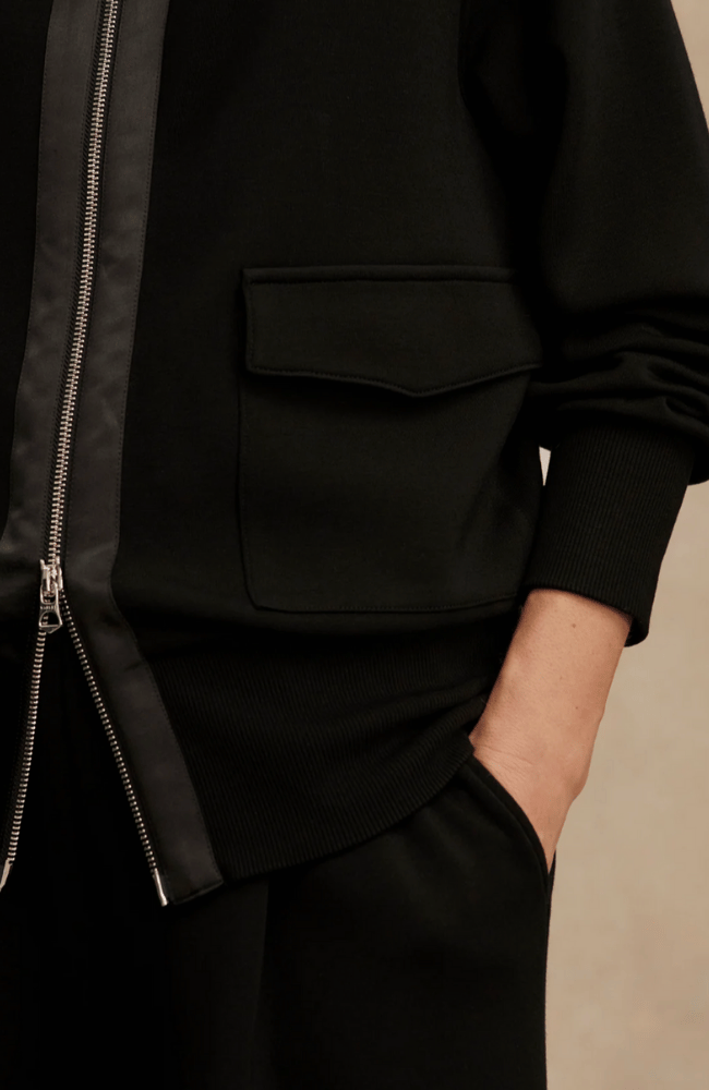 ROXBURY ZIP THROUGH in BLACK-Varley-FLOW BY NICOLE CANADA