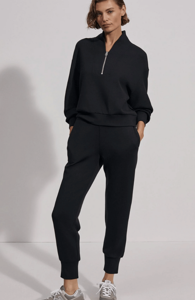 SLIM CUFF PANT 25" - BLACK-Varley-FLOW BY NICOLE CANADA