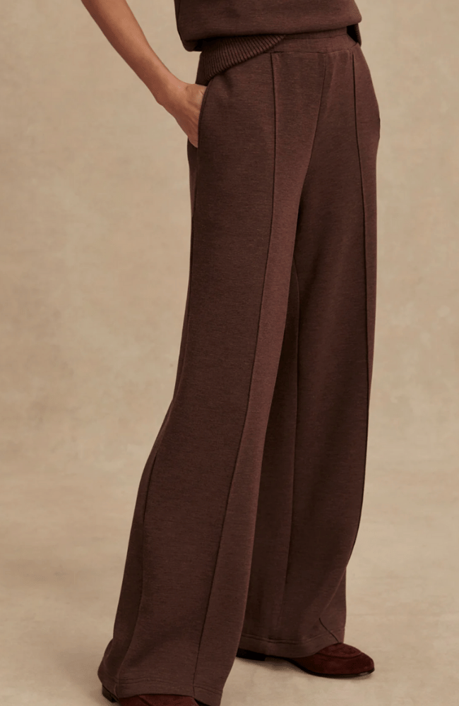 WIDE LEG PANT 28" in COFFEE BEAN MARL-Varley-FLOW BY NICOLE CANADA