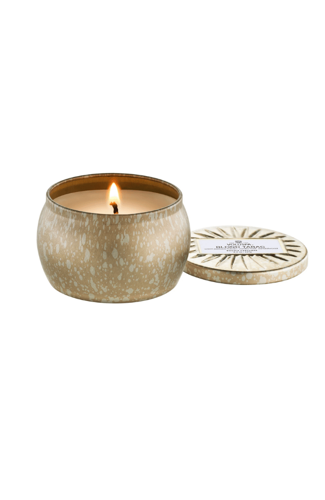 BLOND TABAC MINI TIN CANDLE-VOLUSPA-FLOW BY NICOLE CANADA