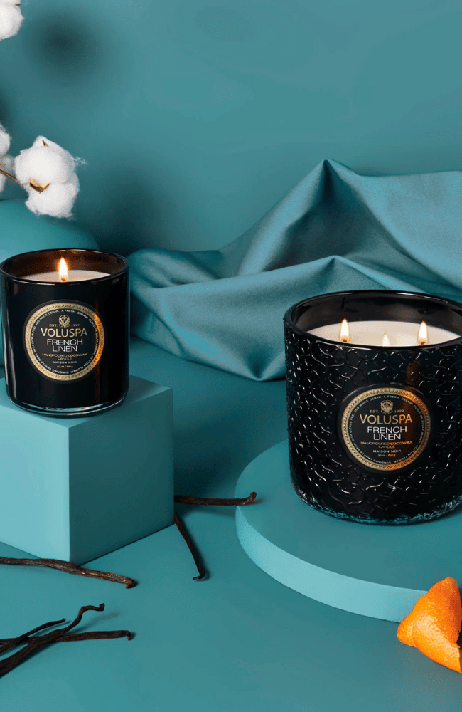 FRENCH LINEN CLASSIC CANDLE-VOLUSPA-FLOW BY NICOLE CANADA