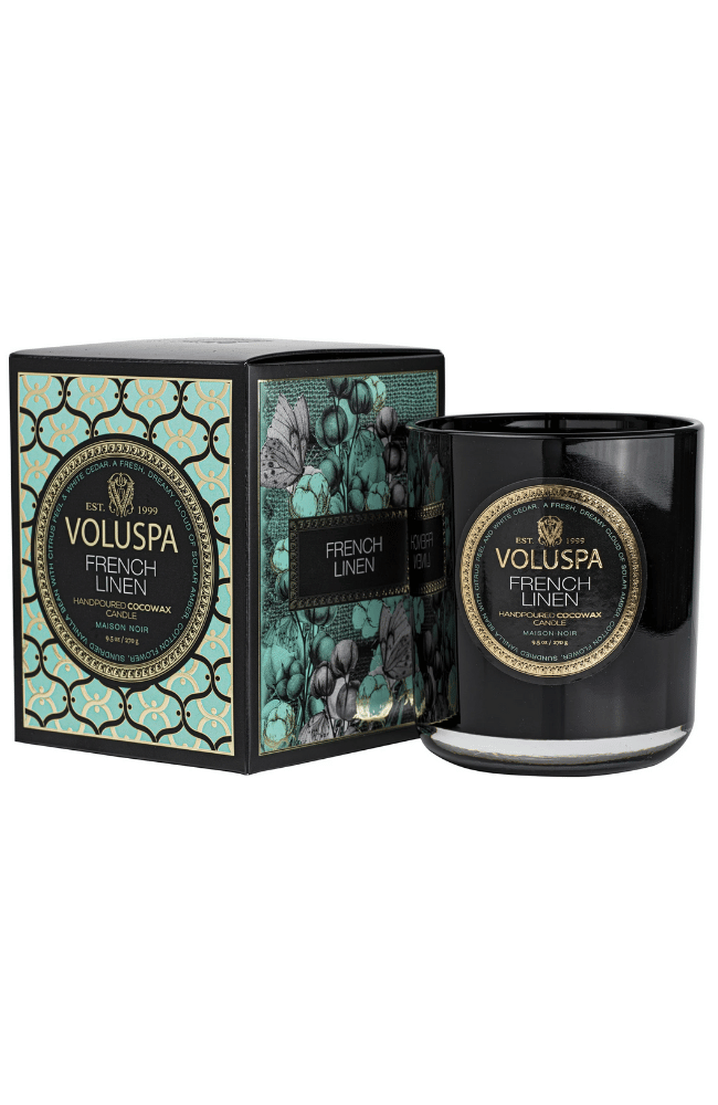 FRENCH LINEN CLASSIC CANDLE-VOLUSPA-FLOW BY NICOLE CANADA