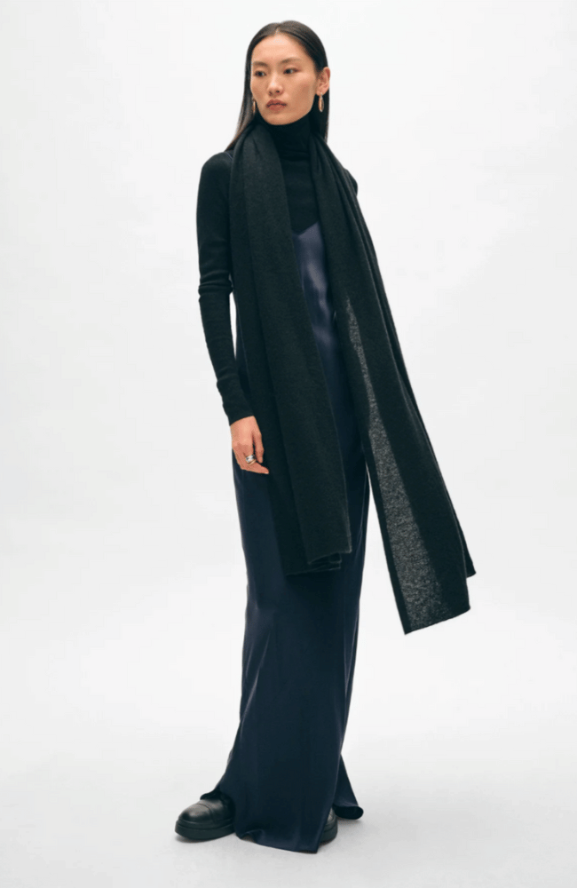 CASHMERE TRAVEL WRAP - BLACK-WHITE and WARREN-FLOW BY NICOLE CANADA