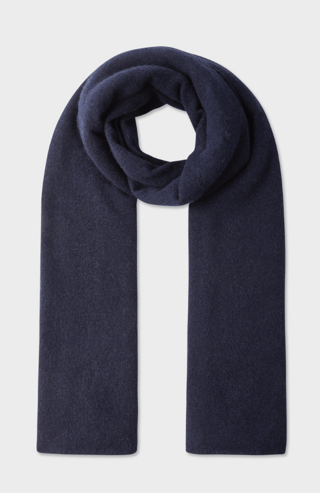CASHMERE TRAVEL WRAP DEEP NAVY-WHITE & WARREN-FLOW BY NICOLE CANADA
