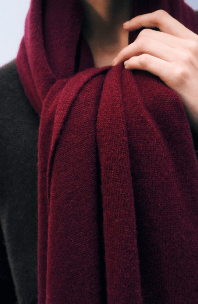 CASHMERE TRAVEL WRAP in SANGRIA-WHITE and WARREN-FLOW BY NICOLE CANADA
