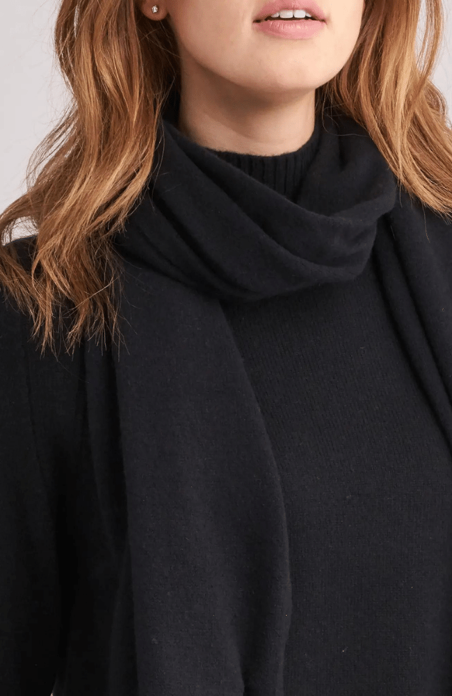 CASHMERE SCARF BLACK-CASHMERE-REPEAT-FLOW by nicole