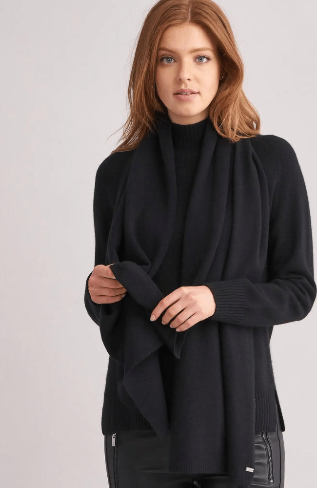 CASHMERE SCARF BLACK-CASHMERE-REPEAT-FLOW by nicole